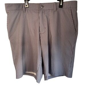 Adidas Men's Golf Shorts Gingham Check Performance Flat Front Size 34‎